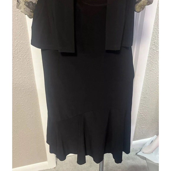 NWT Small Black Midi Skirt Contrasted Hemline By Modes Crystal - Picture 1 of 10